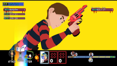 Michael with his revolver.