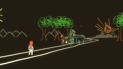 The Proto Comet hangs in the doodled distance.