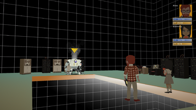 A screenshot of the Wilhelm boss fight from an early build of the game.