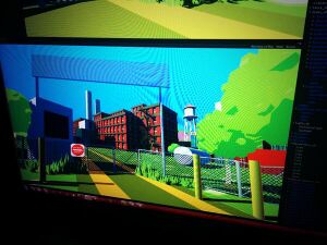 A more finished version of the early version of the Factory Hotel's exterior.