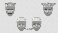 Glamour Shot's faces and what effects will be given to a party member.
