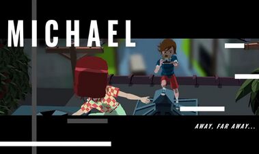 Michael taking a photo of Allison in the YIIK I.V Intro.
