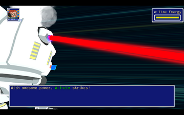 Wilhelm firing a laser at the party in the old Battle Mode.