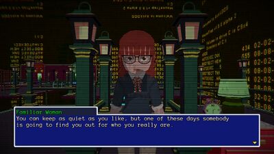 A familiar woman persecuting Alex for the true self he’s apparently been hiding.