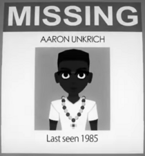 Aaron's missing poster.