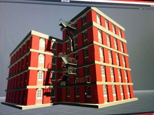 The inital design for the Factory Hotel, later reused for Easton University.
