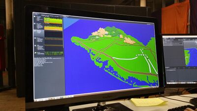 An early look of the overworld being created in 2014.