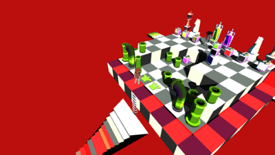 A chess-board inspired area, reminiscent of The Throne Room.